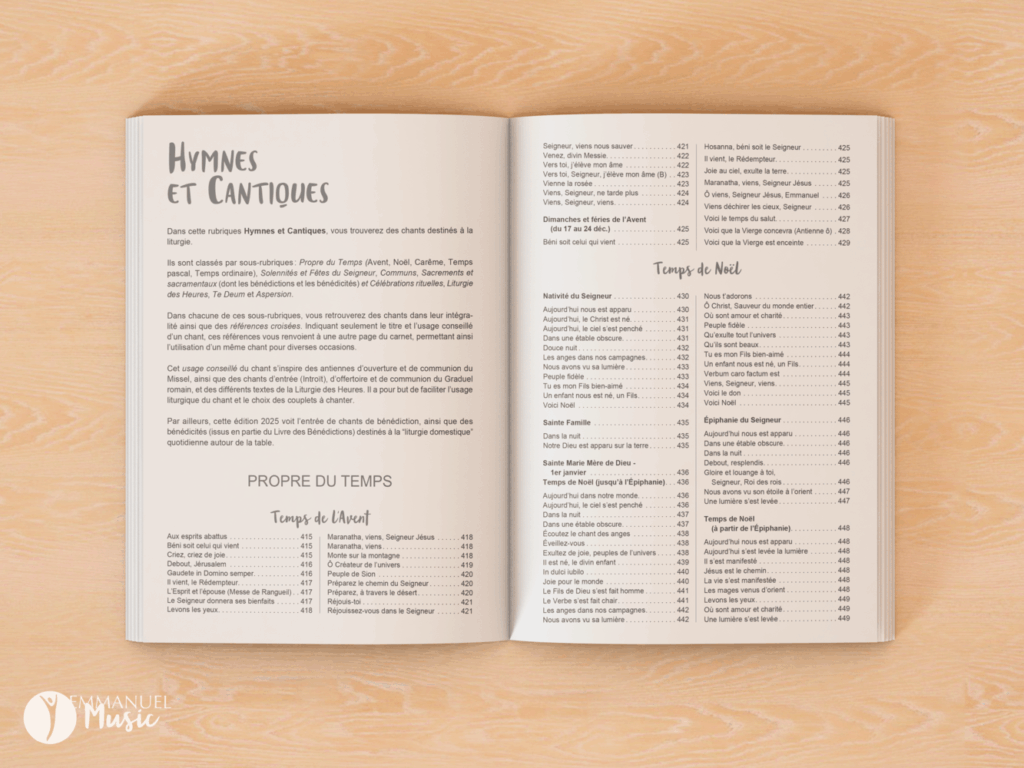 Carnet de chants Il Est Vivant :</br>Nouvelle édition 2025 Mockup simple Ouvert min 1